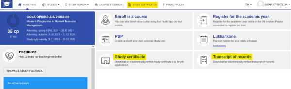 study ceritificates in Peppi