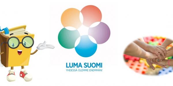 LUMA-keskuksen logo ja teksti "Yhdessä olemme enemmän"