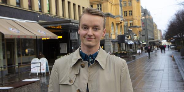 Viljami Turpeinen Vaasan keskustassa