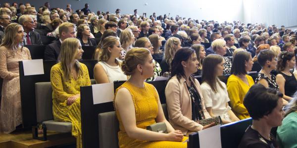 Audience in 2019 Publiikki graduation event