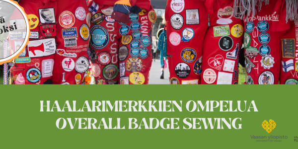 Haalarimerkkien ompelua - Overall badge sewing