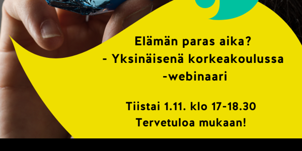 Nyytin Elämän paras aika? – Yksinäisenä korkeakoulussa -webinaari 
