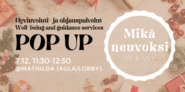 Hyvinvointi- ja ohjauspalveluiden pop up - The well-being and guidance services pop up
