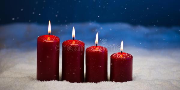 Candles in snow