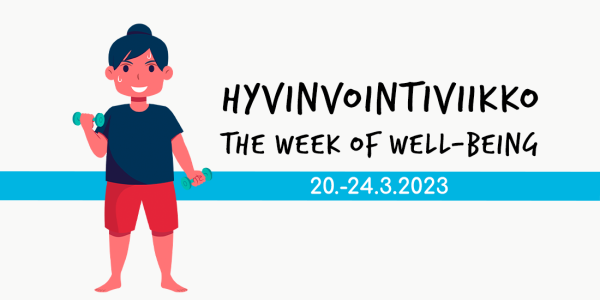Hyvinvointiviikko viikko kevät banner Week of wellbeing spring banner