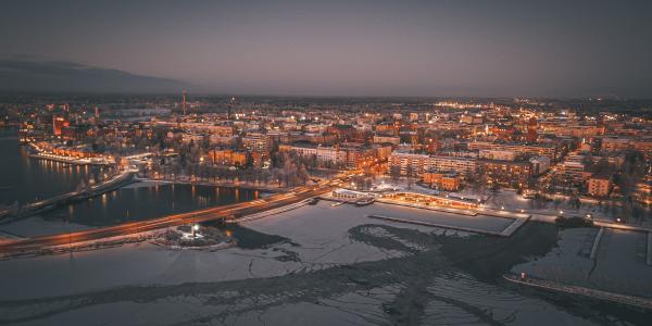 Vaasan kaupunki talvella