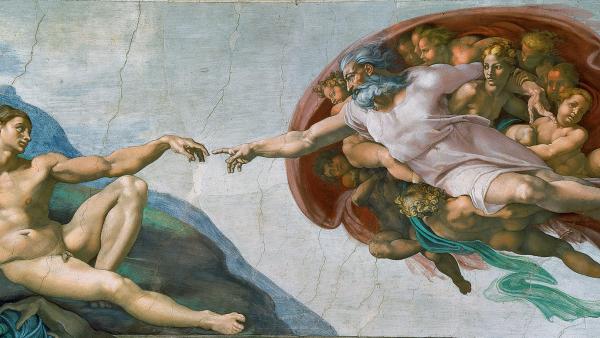 Michelangelo (1475-1564): Aatamin luominen (1511)