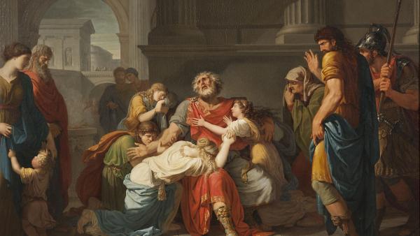 Bénigne Gagneraux (1756-1795): Sokea Oidipus jättää lapsensa jumalten huomaan (1784)