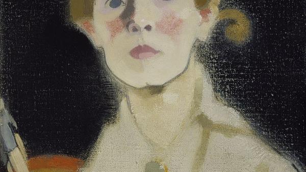 Helene Schjerfbeck (1862-1946): Mustataustainen omakuva (1915)