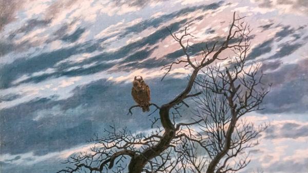 Caspar David Friedrich (1774-1840): Pöllö paljaassa puussa (1834)