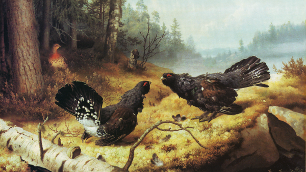 Ferdinand von Wright (1822-1906): Taistelevat metsot (1886)