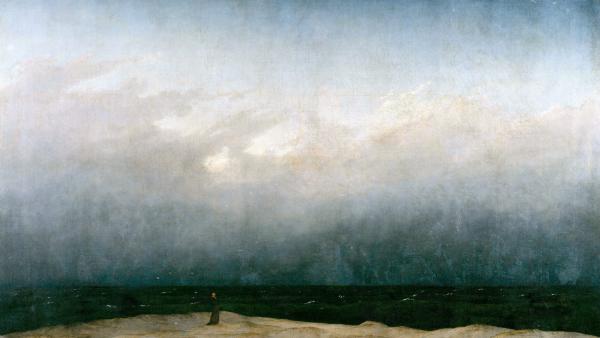 Caspar David Friedrich (1774-1840): Munkki meren rannalla (1808-1810)