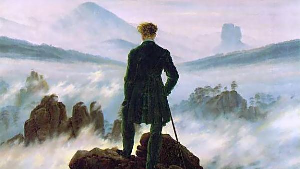 Caspar David Friedrich (1774-1840): Vaeltaja sumumeren yllä (1818)
