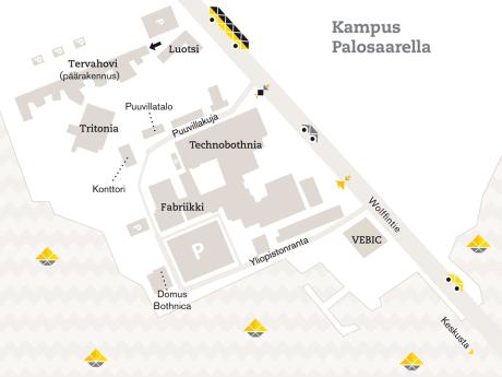 Vaasan yliopiston kampuskartta