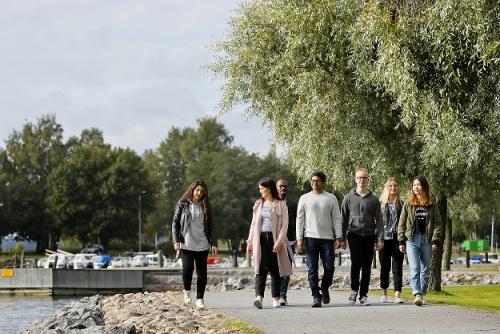 Students by the sea